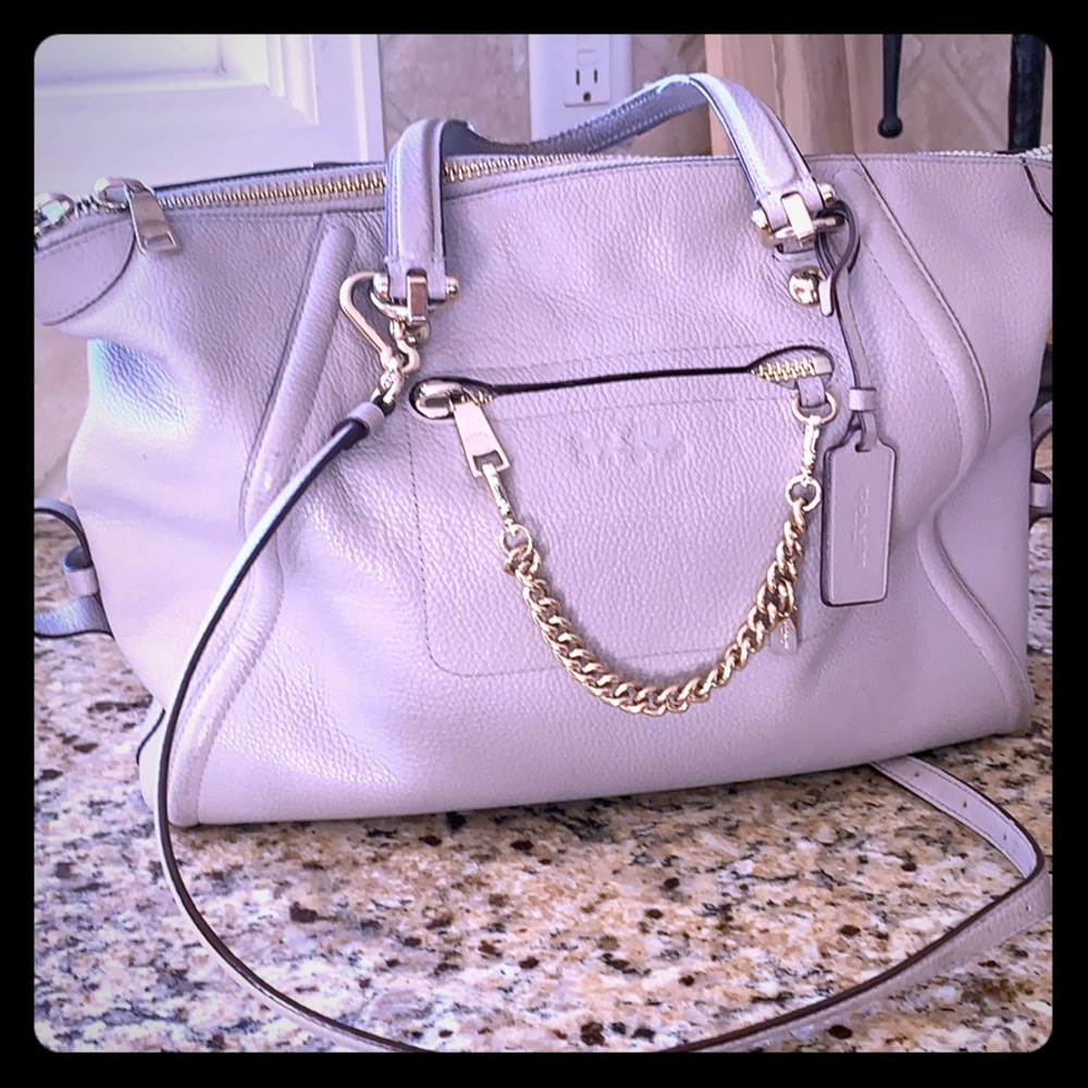 Coach Pebble Leather Prairie Stitch with Chain